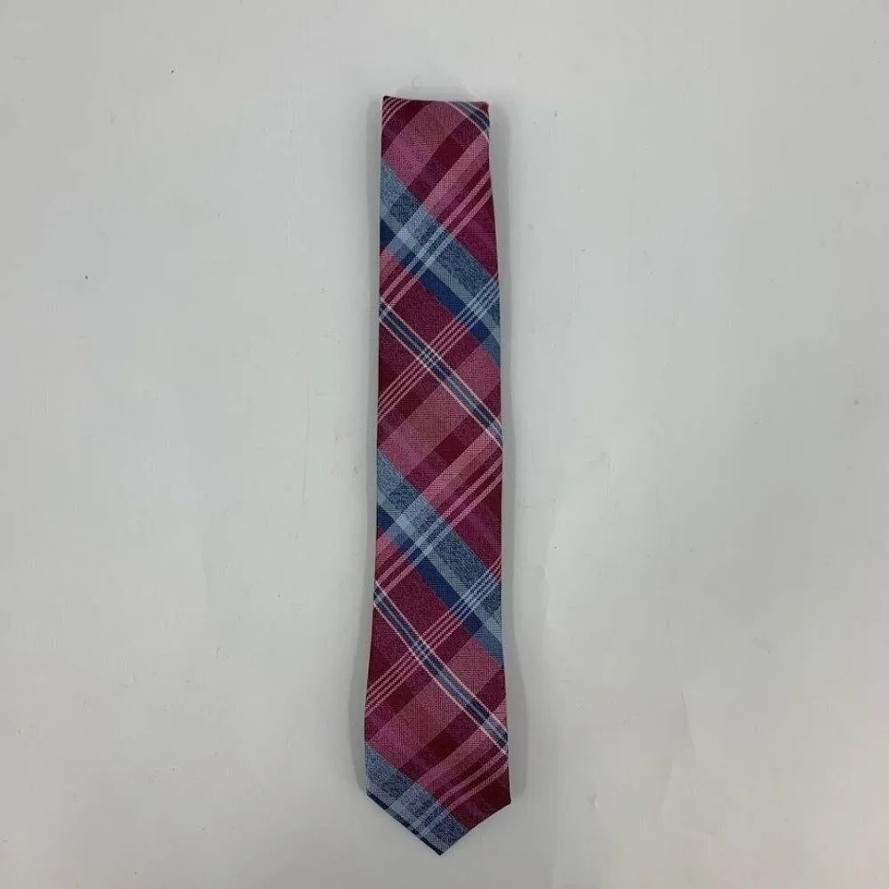Perry Ellis Portfolio Men's Multicolor Tweed Corre Plaid Thin Tie NWOT